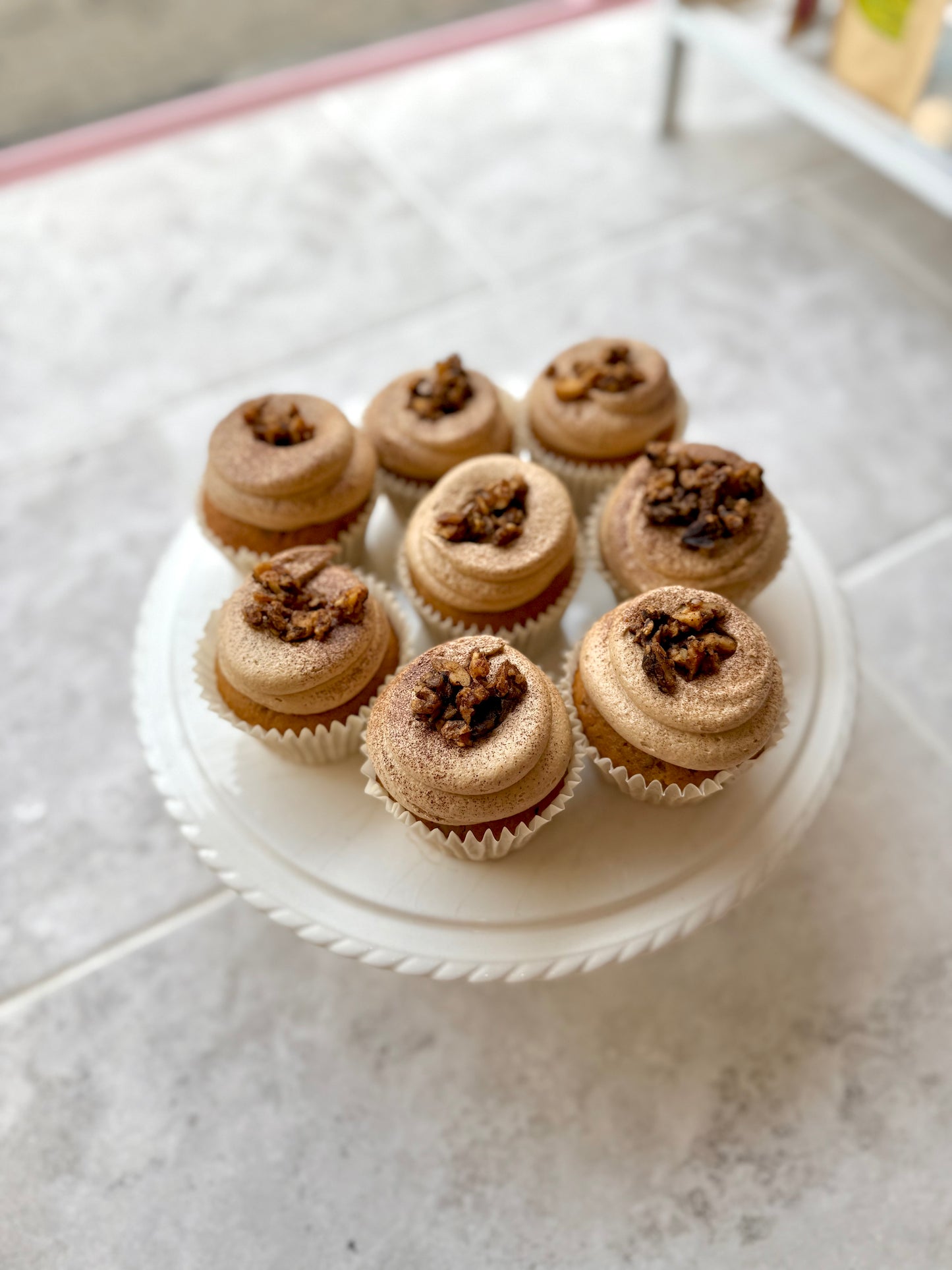 Coffee & Candied Walnut Cupcakes