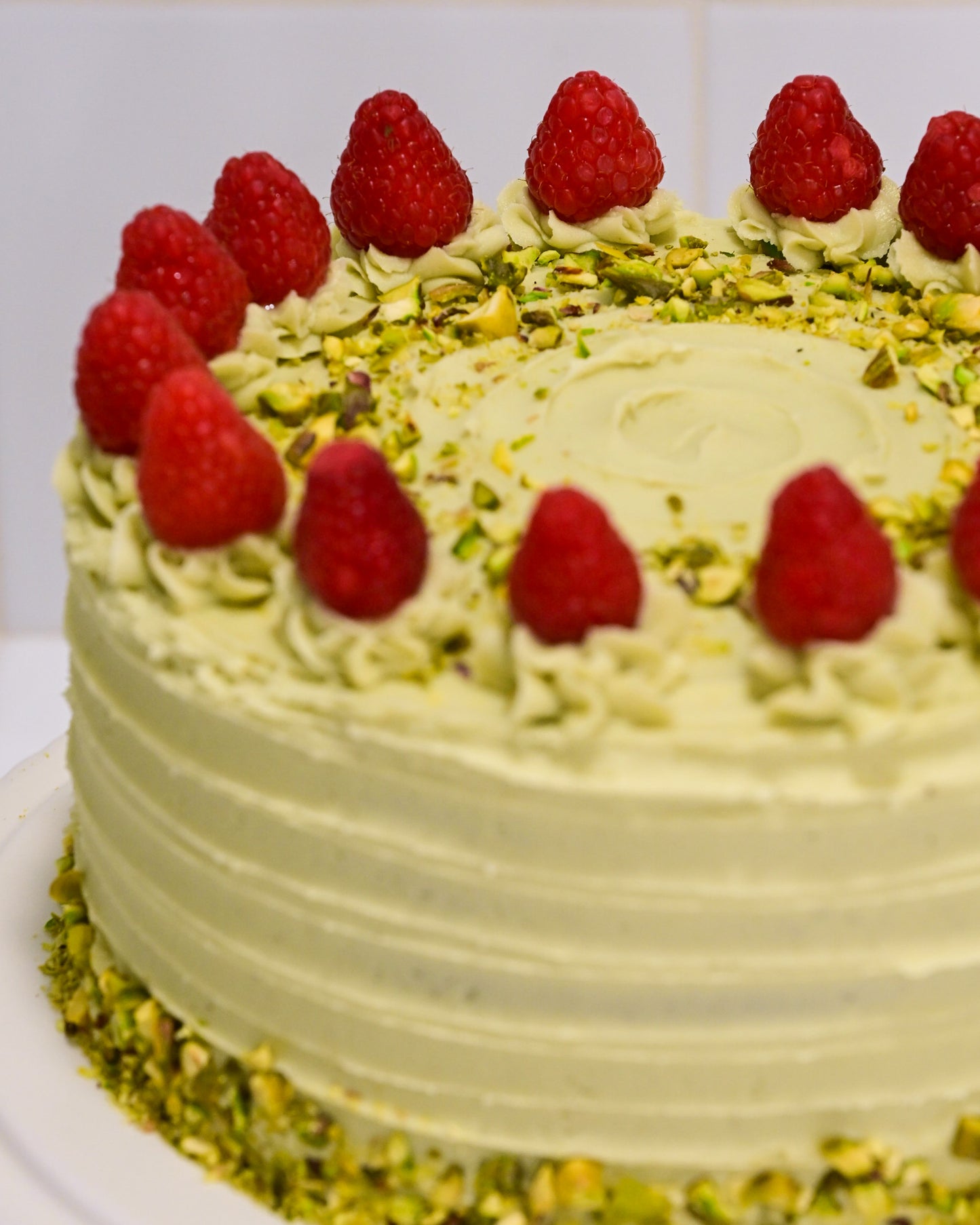 Chocolate, Raspberry, & Pistachio Celebration Cake