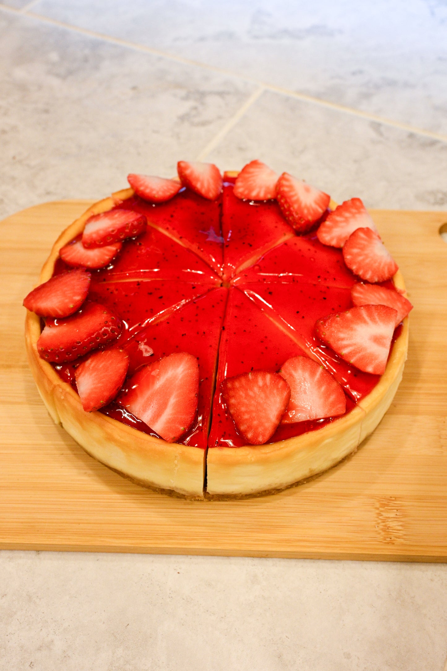 8" Strawberry New York Baked Cheesecake