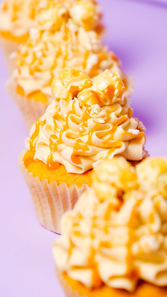 Salted Caramel Popcorn Cupcakes