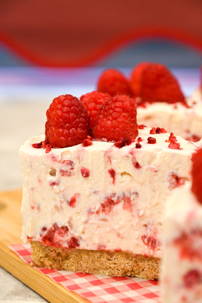 8" Raspberry White Chocolate Cheesecake
